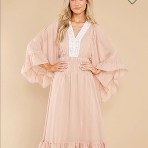 Aura tan maxi dress, gold thread size small